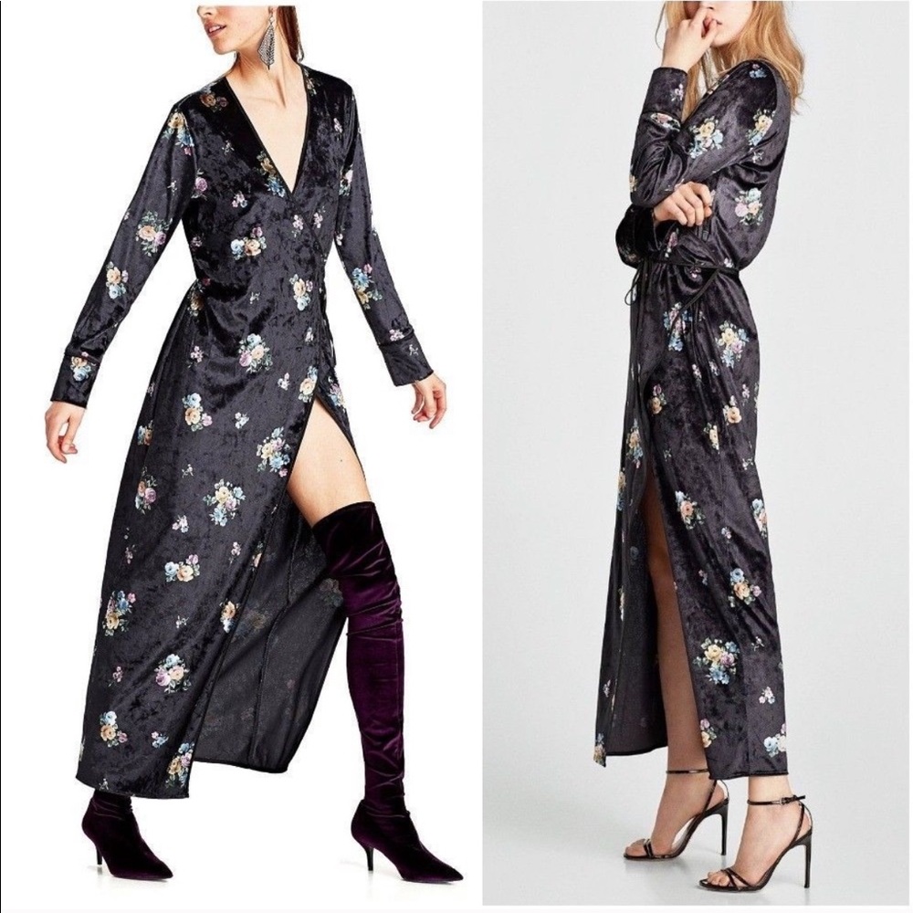 Zara velvet floral kimono